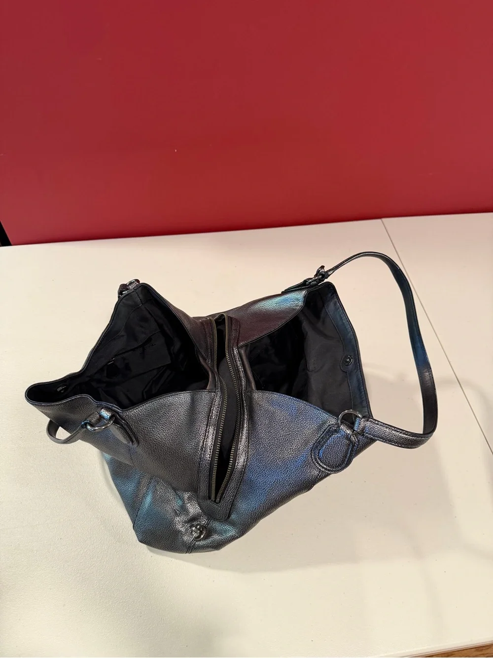 Coach Black Pebbled Leather Messenger Bag